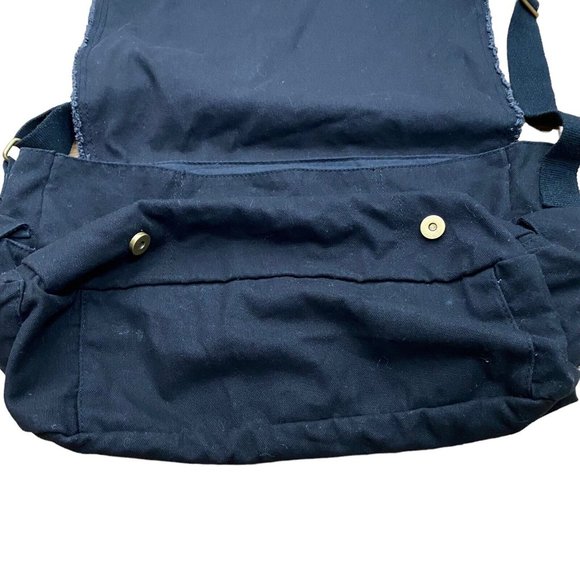 GUC dharma love by Anastasia Keriotis Vintage Bike Messenger Canvas Black Bag - Picture 4 of 8
